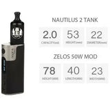 Aspire Zelos 50 Watt Starter Kit Anodized Black freeshipping - Vapourtron